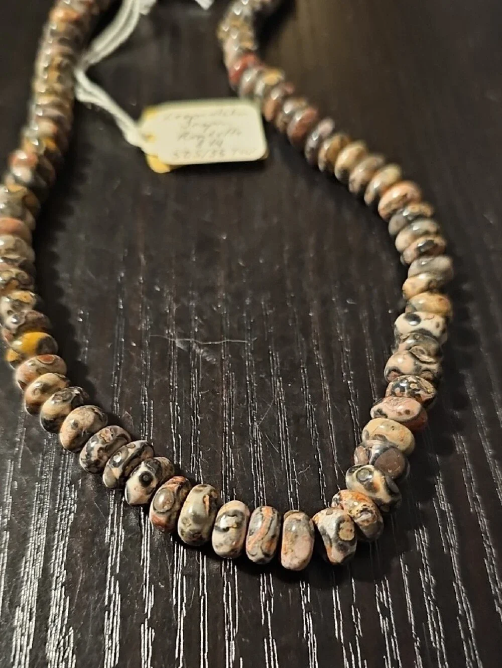 Vintage Leopard Skin Jasper Rondelle Bead Strand 8x4 mm Natural Gemstone